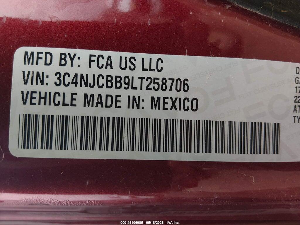 3C4NJCBB9LT258706 2020 JEEP COMPASS photo no. 9