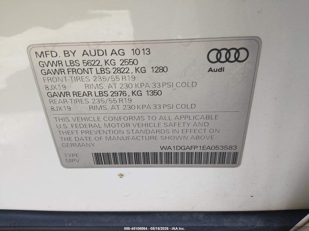 WA1DGAFP1EA053583 2014 AUDI Q5 photo no. 9