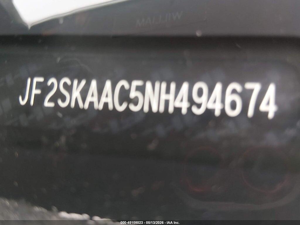 JF2SKAAC5NH494674 2022 SUBARU FORESTER photo no. 9