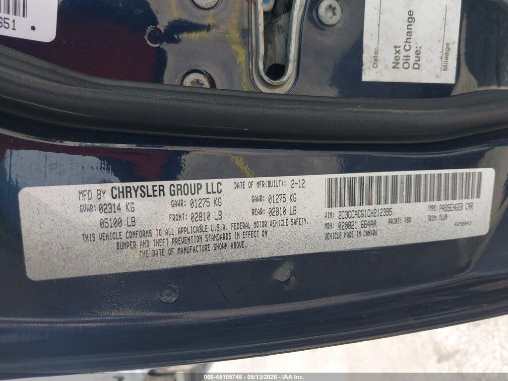 2C3CCACG1CH212395 2012 CHRYSLER 300 photo no. 9