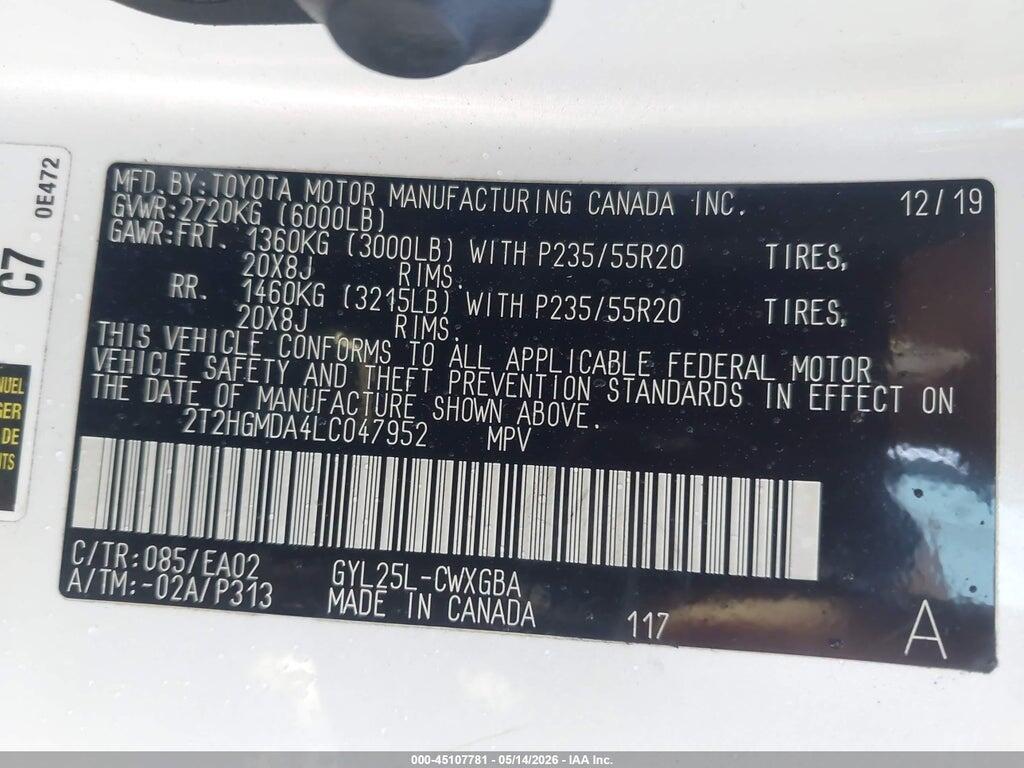 2T2HGMDA4LC047952 2020 LEXUS RX 450H photo no. 9