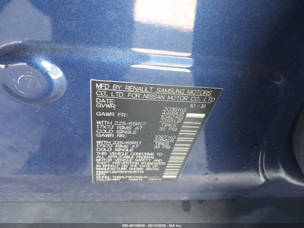 KNMAT2MT6HP508715 2017 NISSAN ROGUE photo no. 9