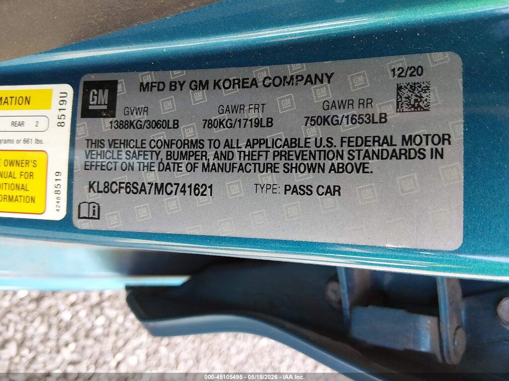 KL8CF6SA7MC741621 2021 CHEVROLET SPARK photo no. 9