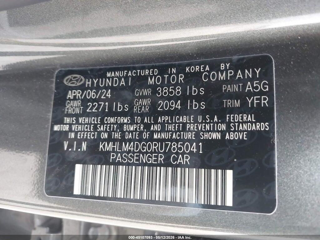 KMHLM4DG0RU785041 2024 HYUNDAI ELANTRA photo no. 9