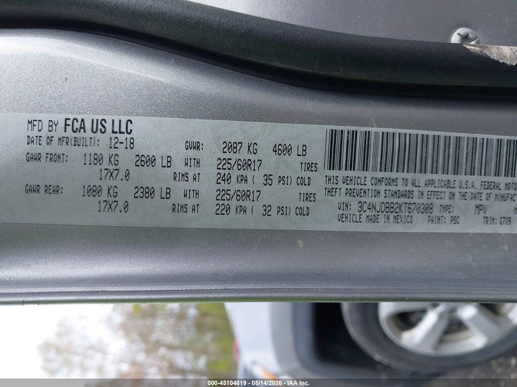 3C4NJDBB2KT670308 2019 JEEP COMPASS photo no. 9