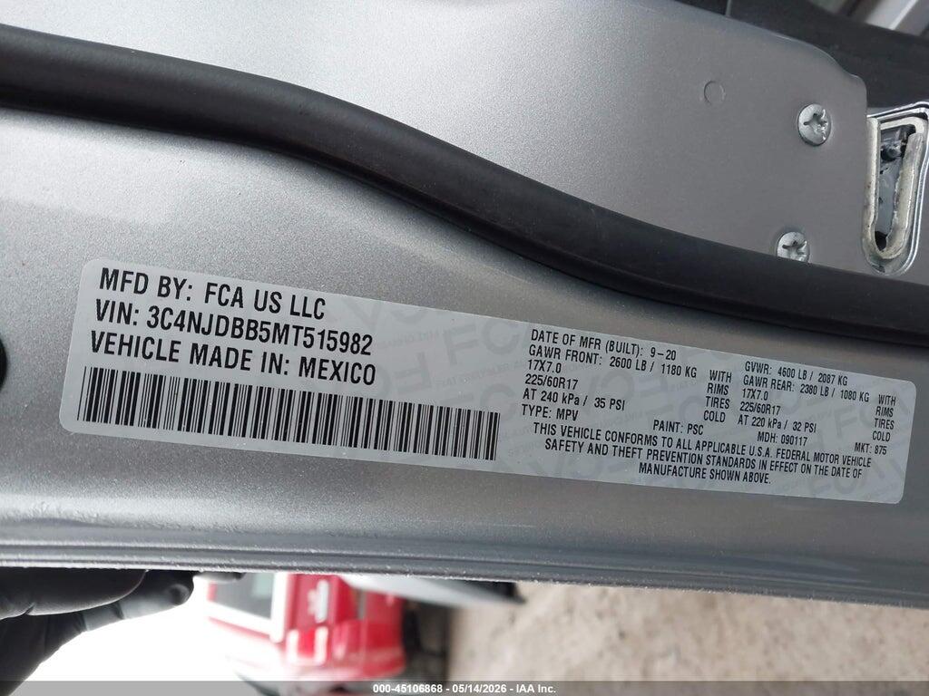 3C4NJDBB5MT515982 2021 JEEP COMPASS photo no. 9