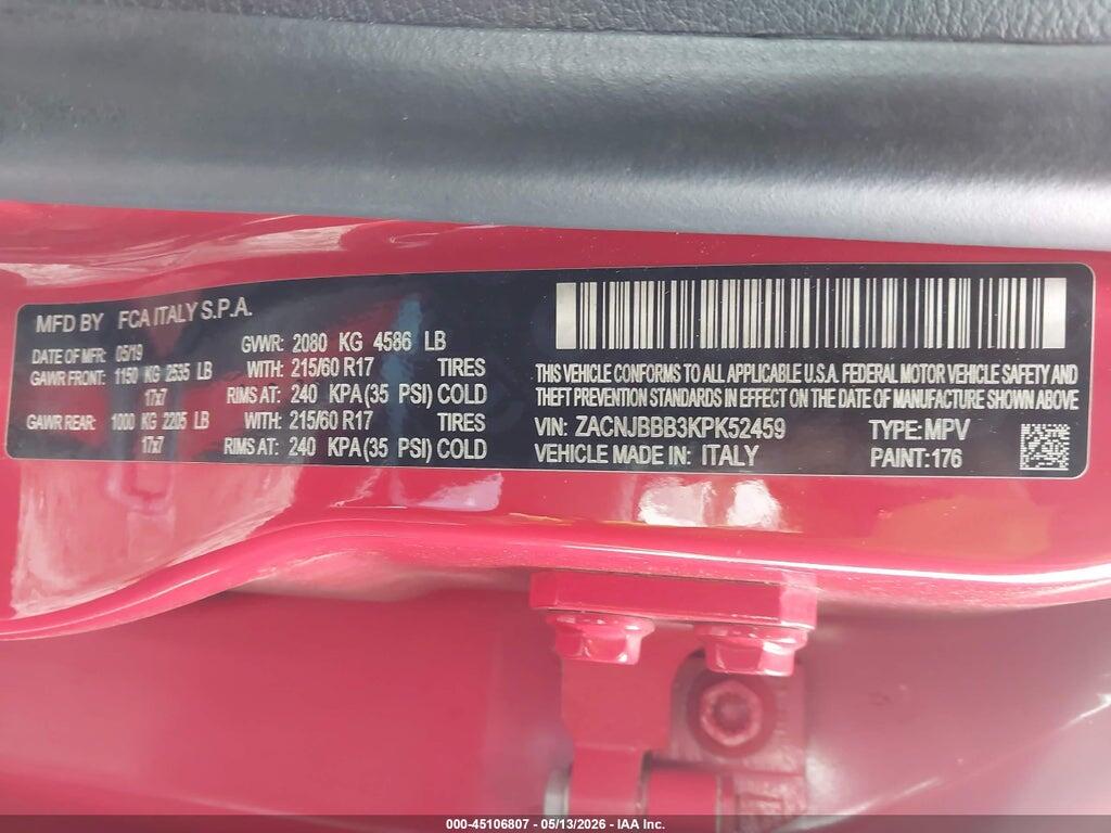 ZACNJBBB3KPK52459 2019 JEEP RENEGADE photo no. 9