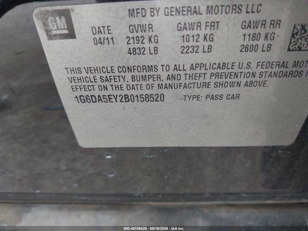 1G6DA5EY2B0158520 2011 CADILLAC CTS photo no. 9