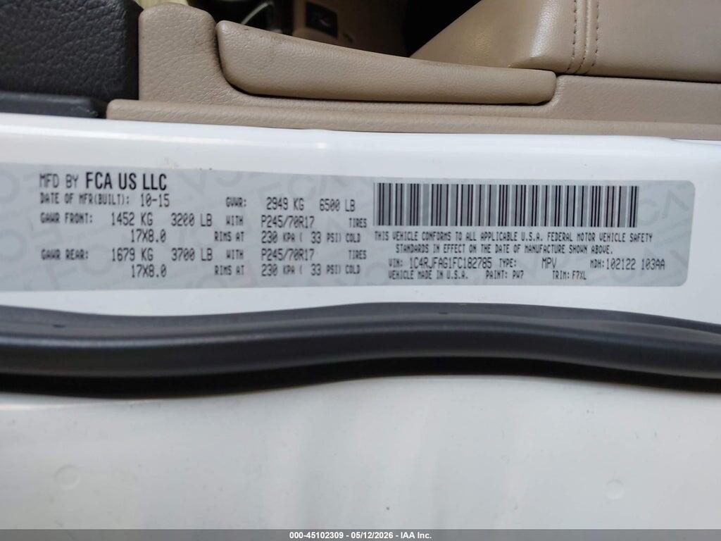 1C4RJFAG1FC182785 2015 JEEP GRAND CHEROKEE photo no. 9