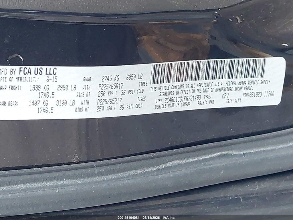 2C4RC1CG1FR731483 2015 CHRYSLER TOWN & COUNTRY photo no. 9