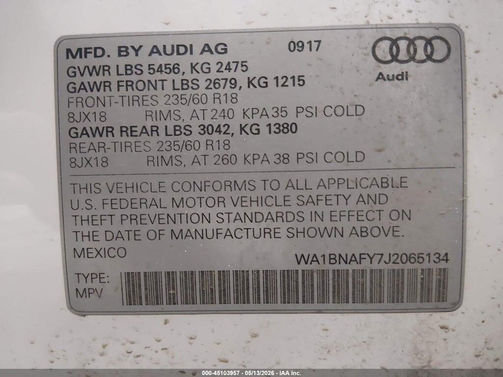 WA1BNAFY7J2065134 2018 AUDI Q5 photo no. 9