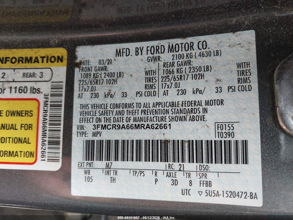 3FMCR9A66MRA62661 2021 FORD BRONCO SPORT photo no. 9