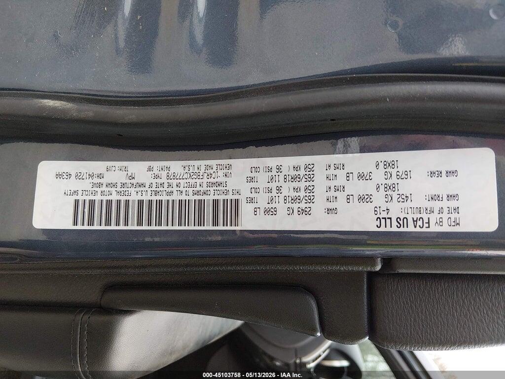 1C4RJFBG2KC777878 2019 JEEP GRAND CHEROKEE photo no. 9