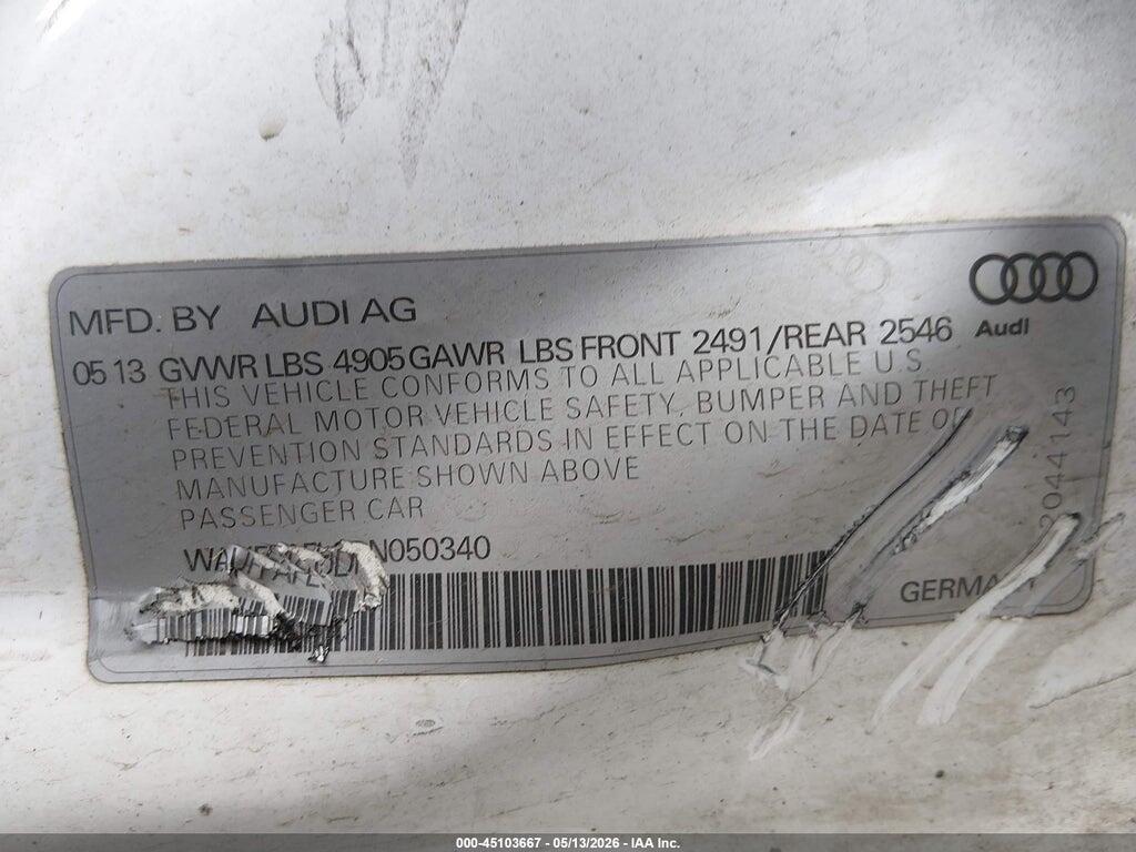 WAUFFAFL0DN050340 2013 AUDI A4 photo no. 9