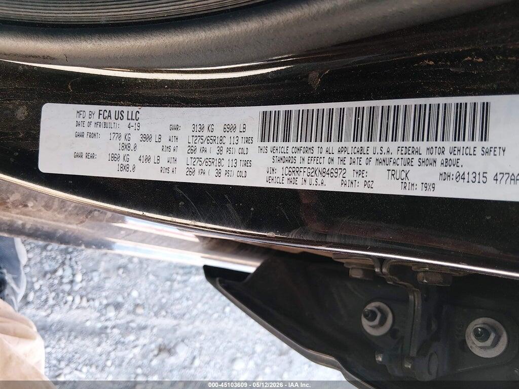 1C6RRFFG2KN846972 2019 RAM 1500 photo no. 9