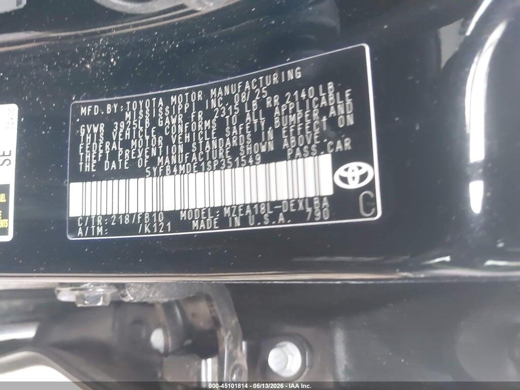 5YFB4MDE1SP351549 2025 TOYOTA COROLLA photo no. 9