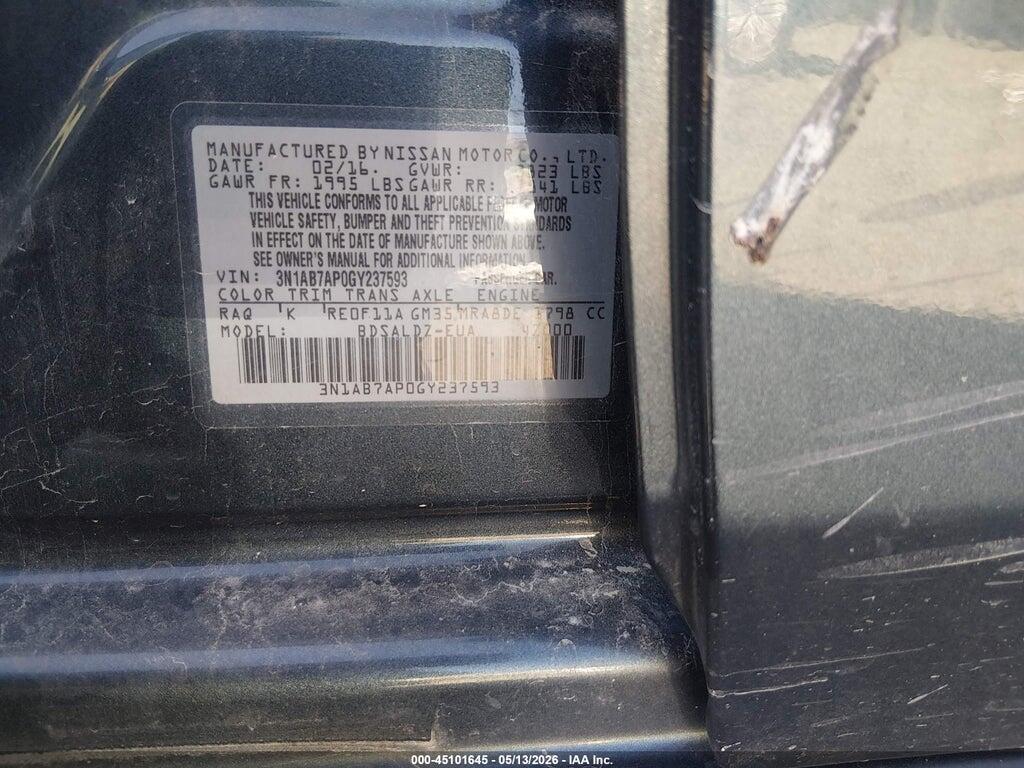 3N1AB7AP0GY237593 2016 NISSAN SENTRA photo no. 9