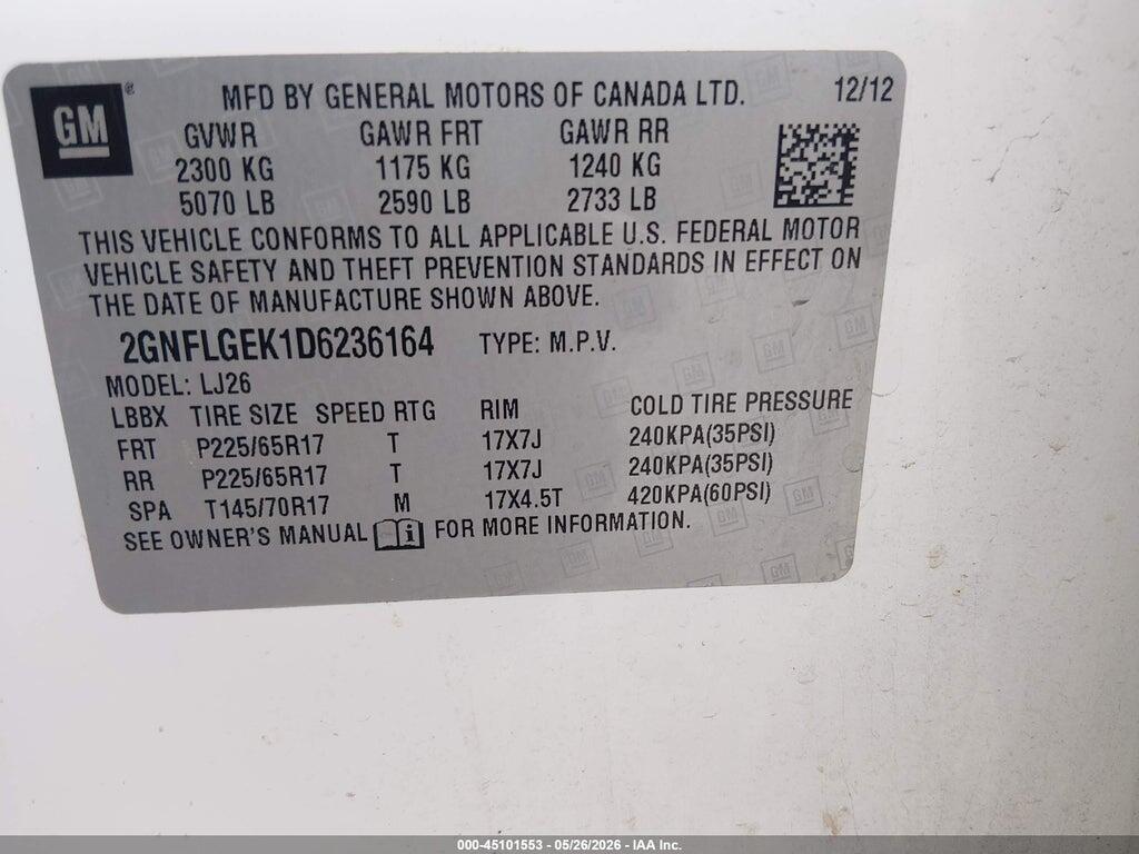 2GNFLGEK1D6236164 2013 CHEVROLET EQUINOX photo no. 9