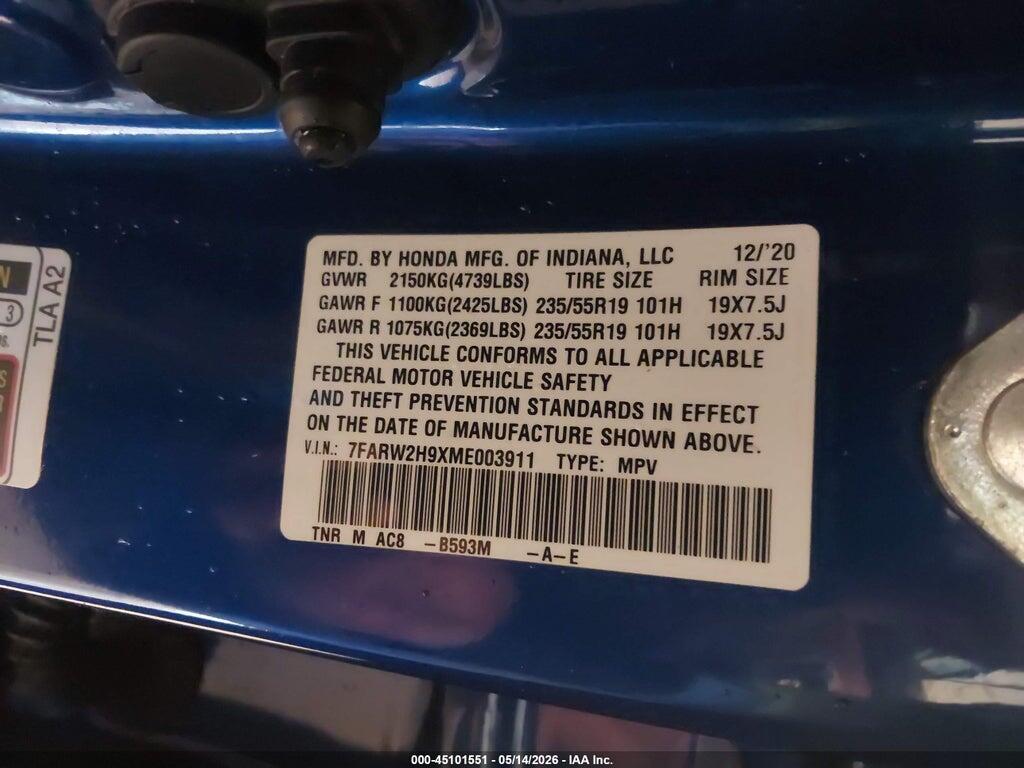 7FARW2H9XME003911 2021 HONDA CR-V photo no. 9