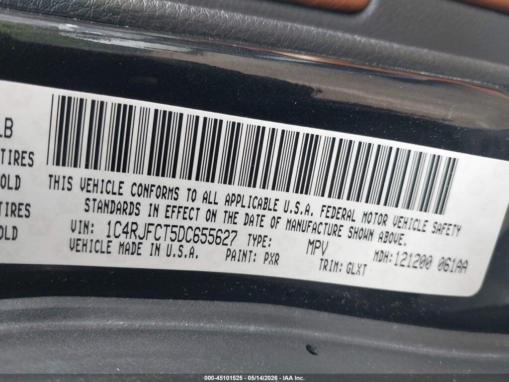 1C4RJFCT5DC655627 2013 JEEP GRAND CHEROKEE photo no. 9