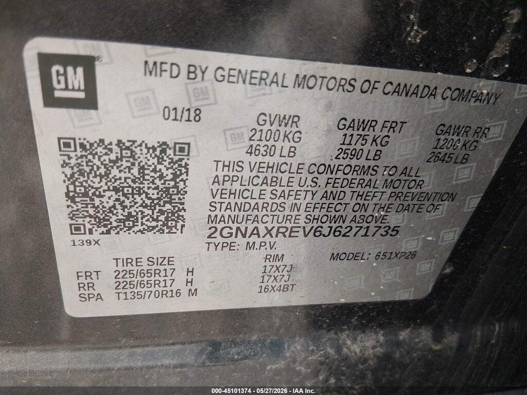 2GNAXREV6J6271735 2018 CHEVROLET EQUINOX photo no. 9