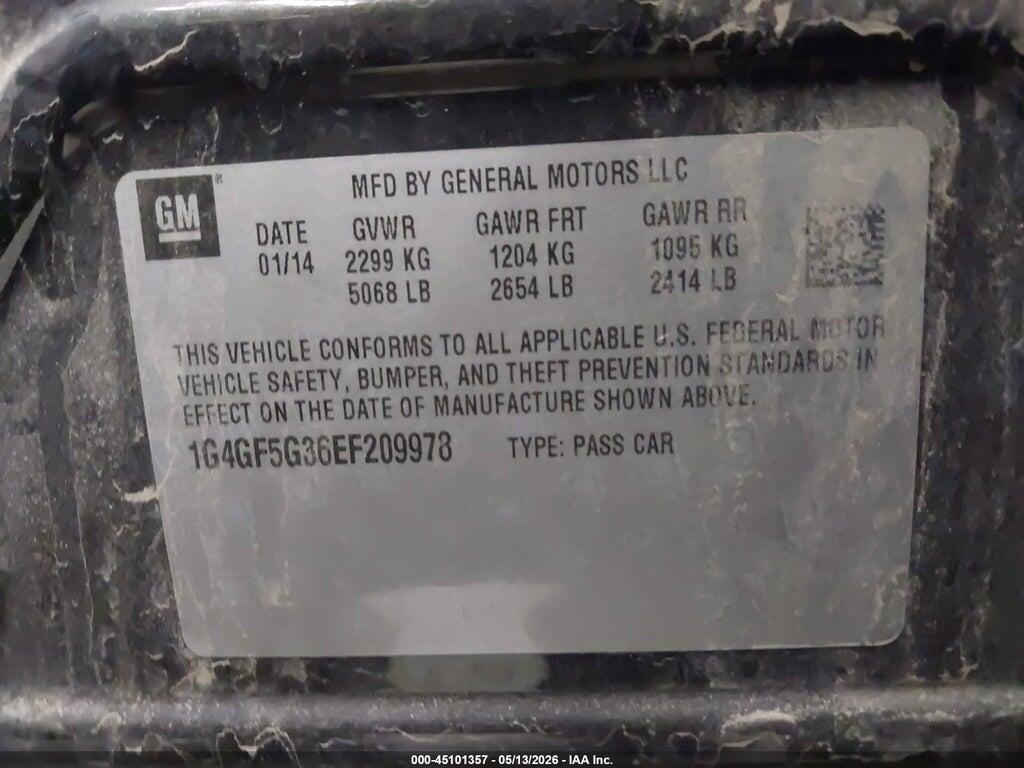1G4GF5G36EF209978 2014 BUICK LACROSSE photo no. 9