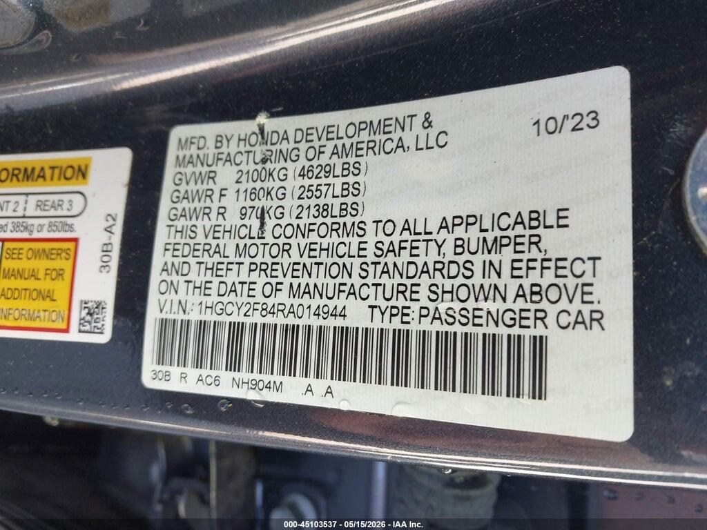 1HGCY2F84RA014944 2024 HONDA ACCORD HYBRID photo no. 9