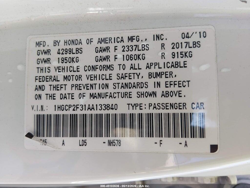 1HGCP2F31AA133840 2010 HONDA ACCORD photo no. 9