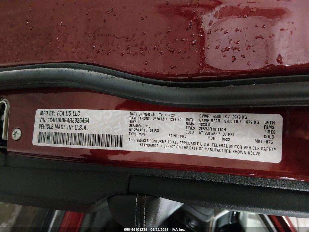 1C4RJKBG4R8925454 2024 JEEP GRAND CHEROKEE L photo no. 9