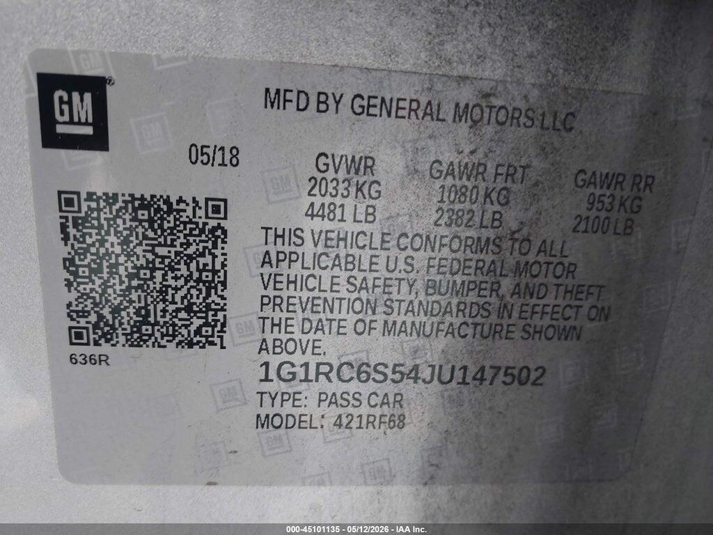 1G1RC6S54JU147502 2018 CHEVROLET VOLT photo no. 9