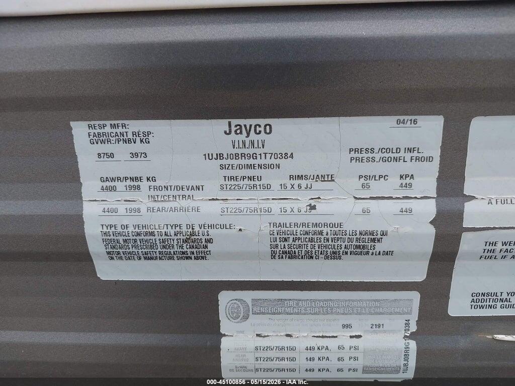 1UJBJ0BR9G1T70384 2016 JAYCO OTHER photo no. 9