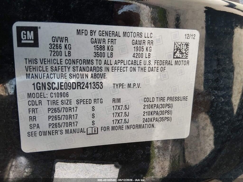 1GNSCJE09DR241353 2013 CHEVROLET SUBURBAN 1500 photo no. 9