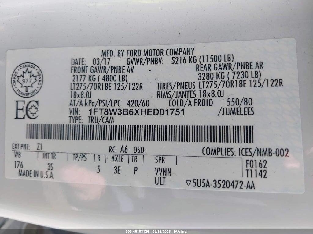 1FT8W3B6XHED01751 2017 FORD F-350 photo no. 8