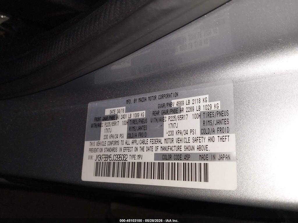 JM3KFBBM5J0395062 2018 MAZDA CX-5 photo no. 9