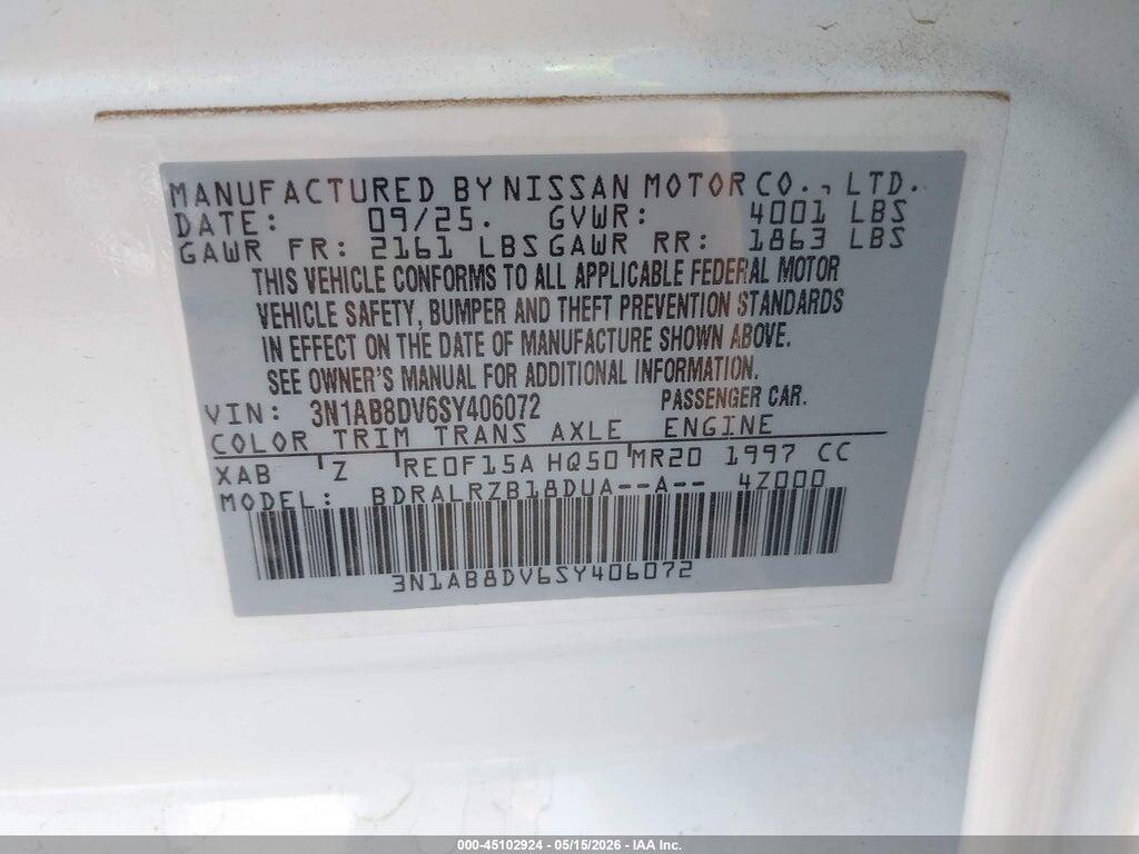 3N1AB8DV6SY406072 2025 NISSAN SENTRA photo no. 9