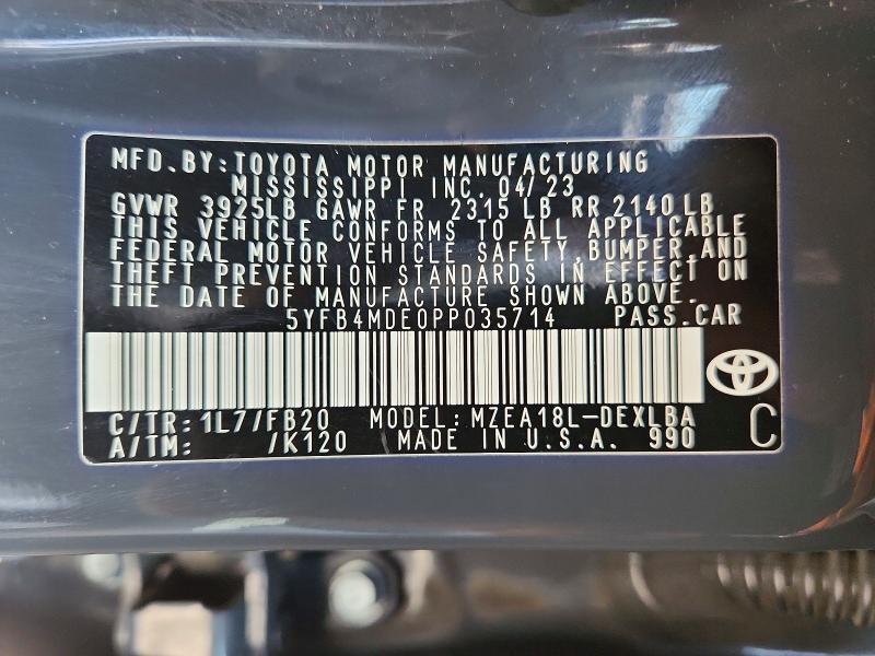 5YFB4MDE0PP035714 2023 TOYOTA COROLLA photo no. 12