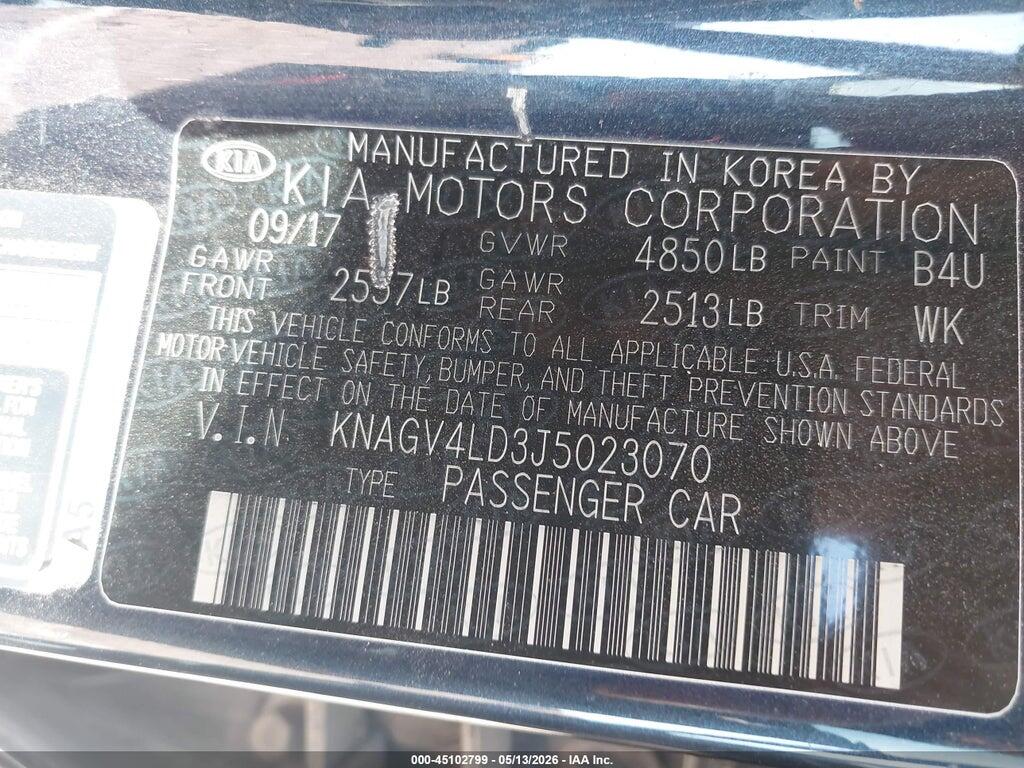 KNAGV4LD3J5023070 2018 KIA OPTIMA PLUG-IN HYBRID photo no. 9