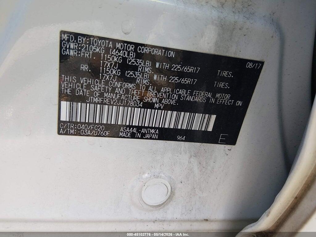JTMRFREV2JJ178034 2018 TOYOTA RAV4 photo no. 9