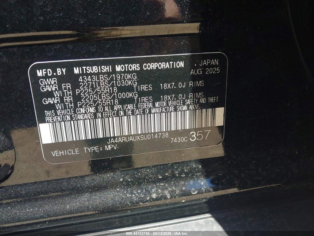 JA4ARUAUXSU014738 2025 MITSUBISHI OUTLANDER SPORT photo no. 9