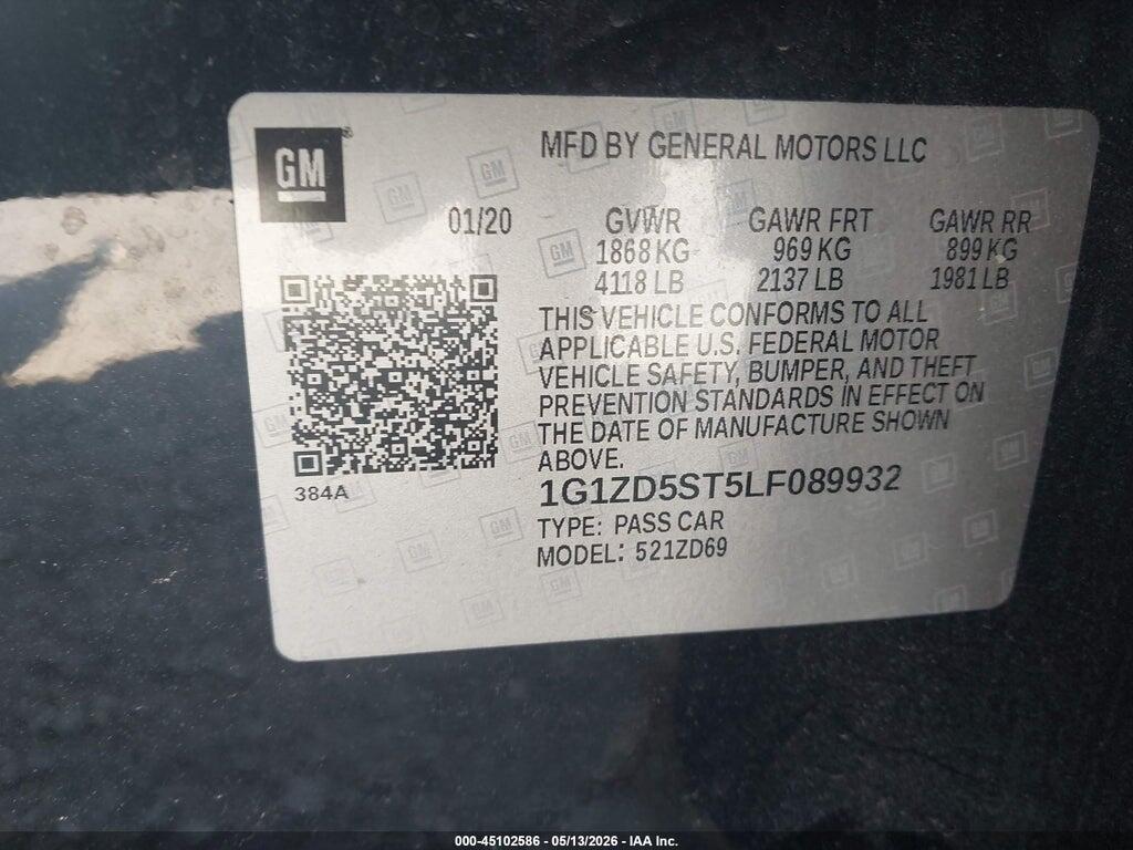 1G1ZD5ST5LF089932 2020 CHEVROLET MALIBU photo no. 9