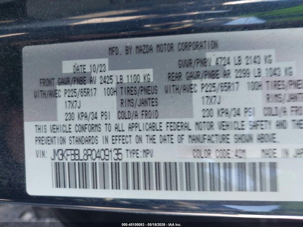 JM3KFBBL8R0409135 2024 MAZDA CX-5 photo no. 9
