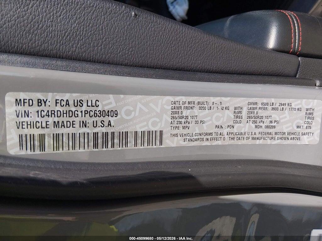 1C4RDHDG1PC630409 2023 DODGE DURANGO photo no. 9