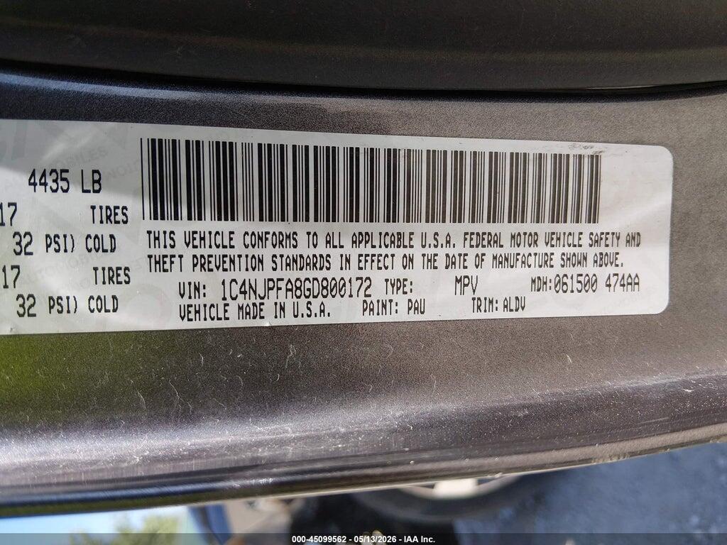 1C4NJPFA8GD800172 2016 JEEP PATRIOT photo no. 9