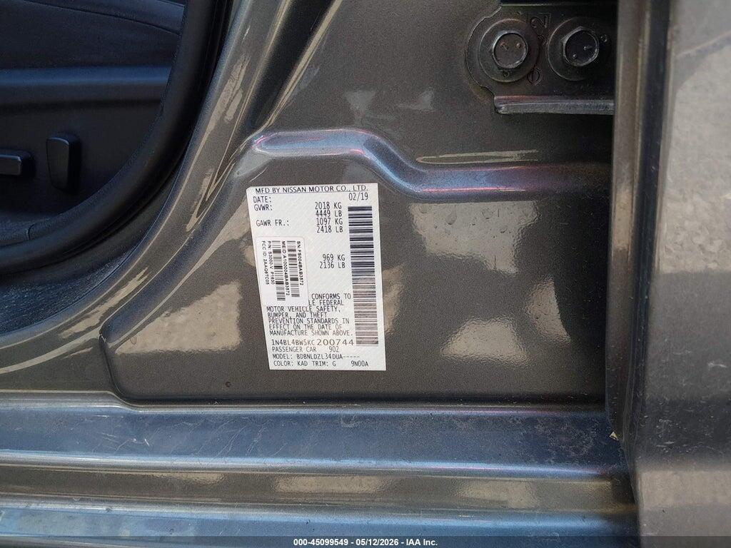 1N4BL4BW5KC200744 2019 NISSAN ALTIMA photo no. 9
