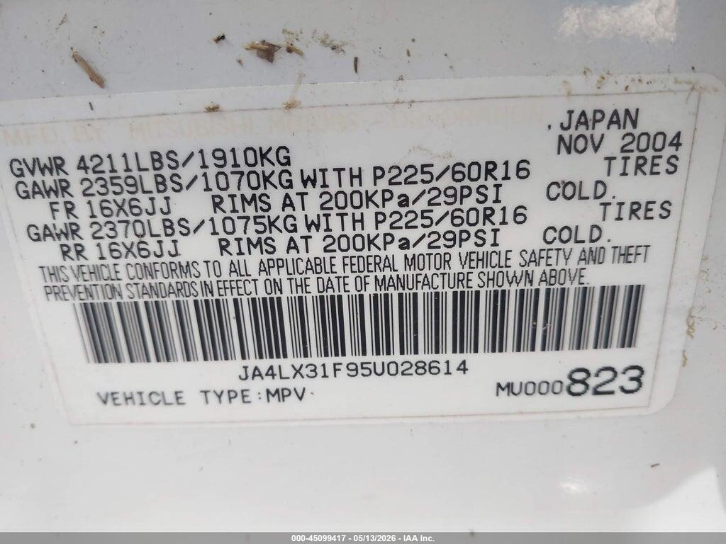 JA4LX31F95U028614 2005 MITSUBISHI OUTLANDER photo no. 9