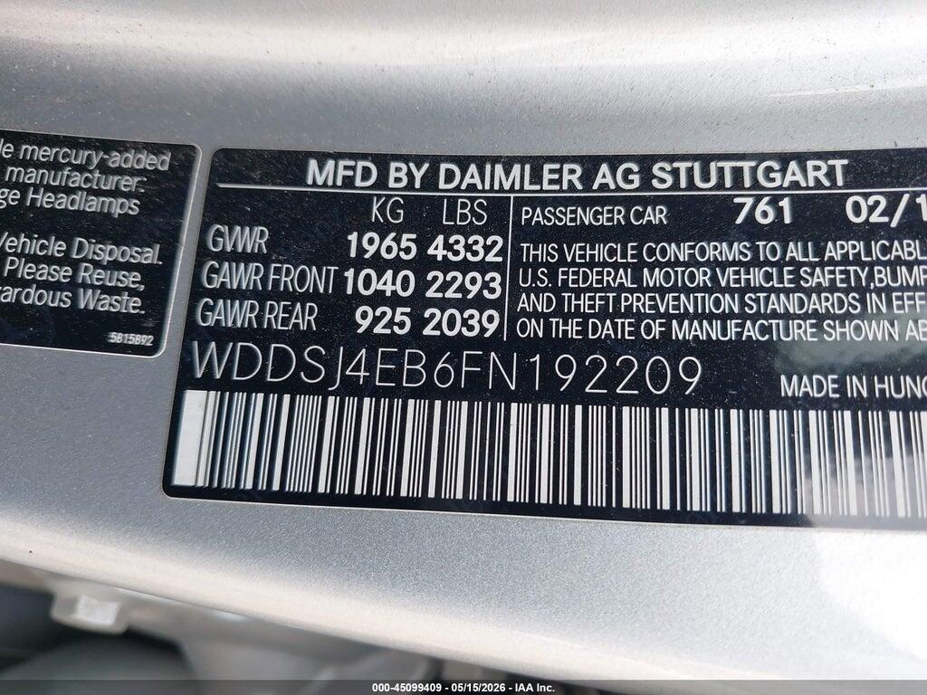 WDDSJ4EB6FN192209 2015 MERCEDES-BENZ CLA 250 photo no. 9