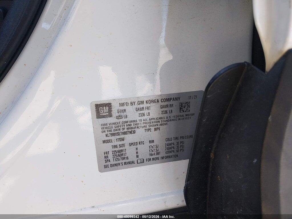 KL79MVSL7NB079630 2022 CHEVROLET TRAILBLAZER photo no. 9