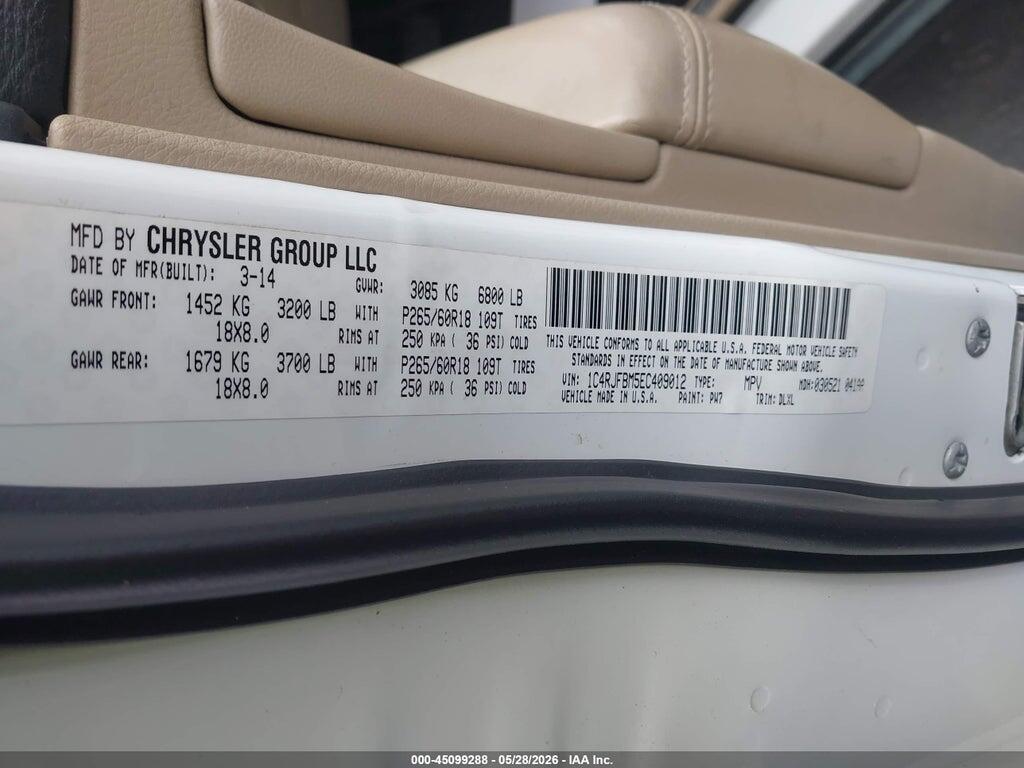 1C4RJFBM5EC409012 2014 JEEP GRAND CHEROKEE photo no. 9