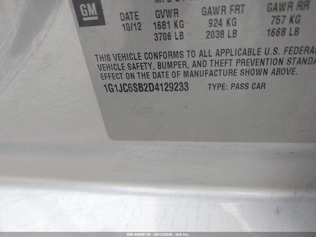 1G1JC6SB2D4129233 2013 CHEVROLET SONIC photo no. 9