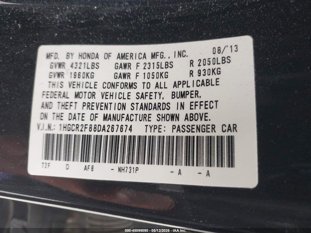 1HGCR2F88DA267674 2013 HONDA ACCORD photo no. 9